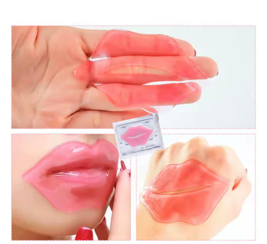 4PCS Crystal Collagen Lip Mask Lips 👄 Plumper Pink Lip Patches Moisture Nourishing Essence Korean Cosmetics Skin Care for Beauty/ WITH 2 FREE Rainbow Color Body Scrub Bath Salt/Foot Soak Salt ONLY With Order