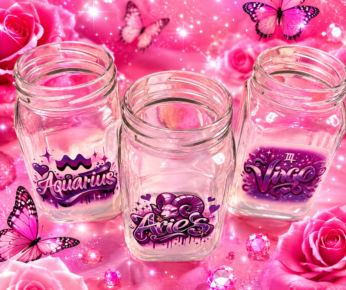 Looking for something unique, fun, and made with love? 💖 We’ve got something for everyone!
MINI MASON JARS WITH ZODIAC