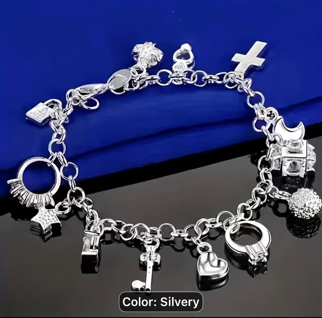 Stainless Steel 316 Hypoallergenic Bracelet Series Featuring Cross Star And Key Designs Elegant And Fashionable Perfect for Luxury Gifts for Women at Parties Silvery $6.00