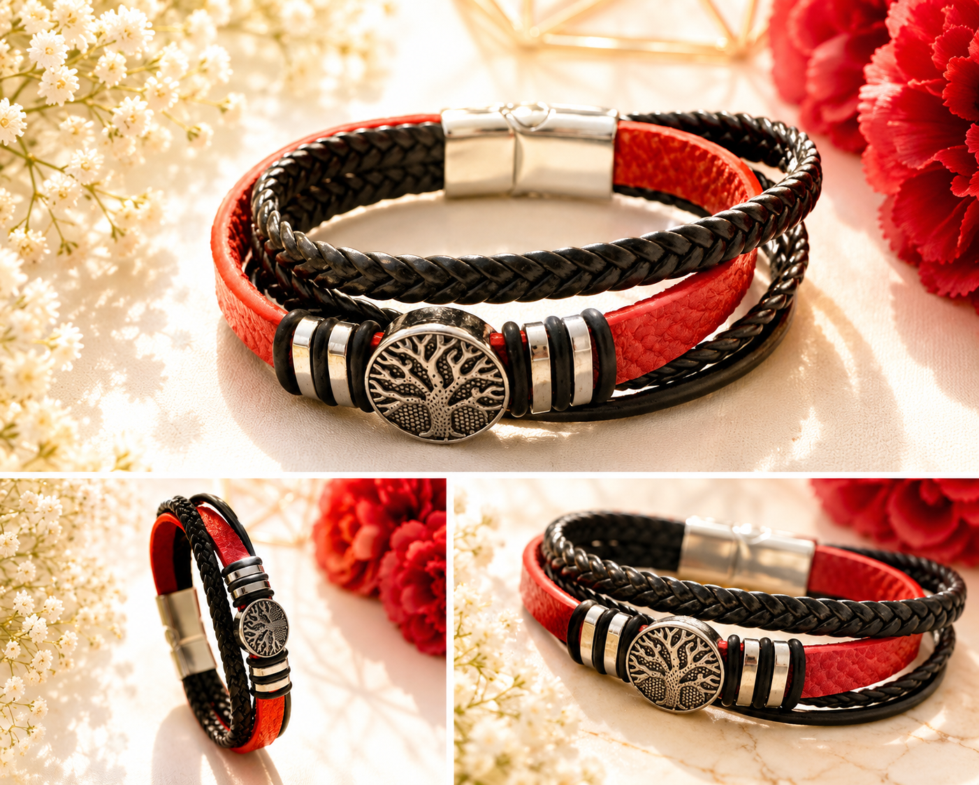 • Gentlemen, We've Got Something Special For You! 
New men's bracelets have arrived! From sleek magnetic styles to meaningful faith-inspired designs, these bracelets add the perfect touch to your outfit.