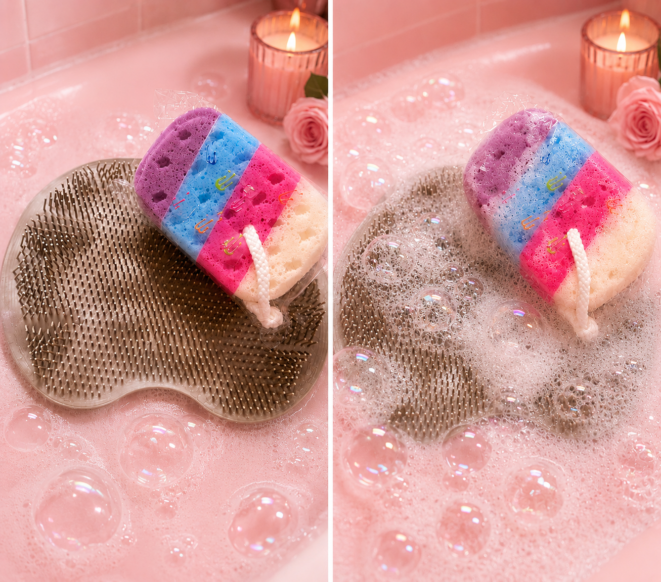 Tired feet 🦶 come get yourself a nice foot with body sponge 🧽 feel cozy and relaxed right after a nice bubble bath scrub ✨