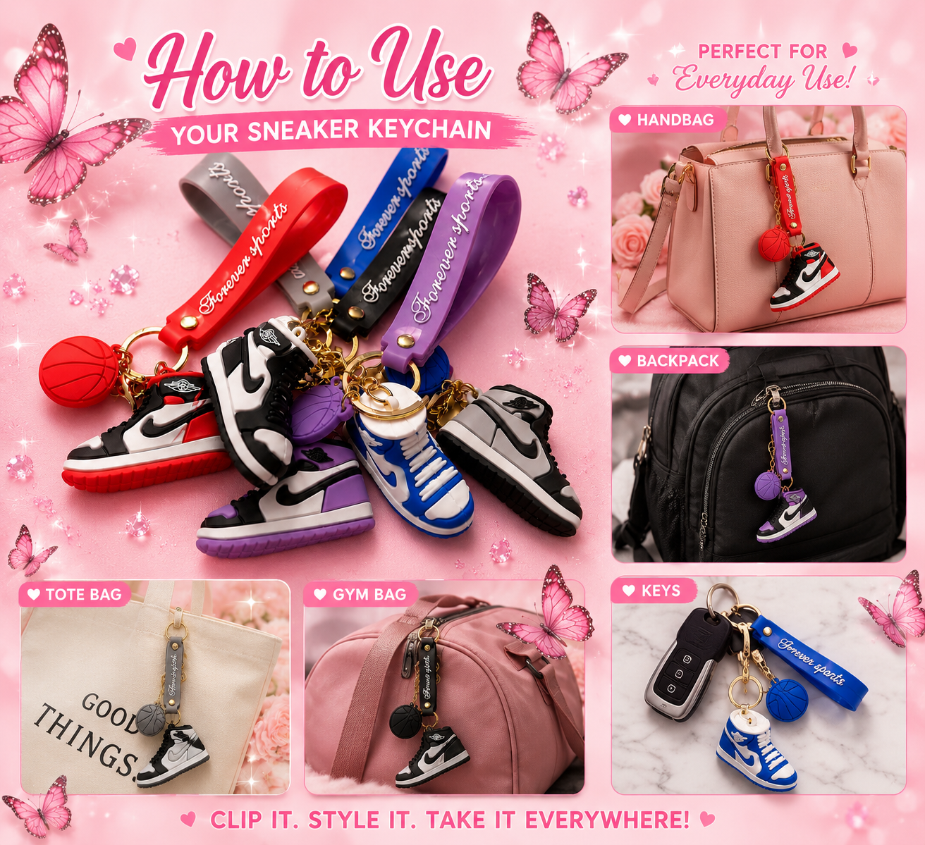 * 🏀 Accessories Collection (sporty keychains)CLIP IT ANYWHERE $5.00 EACH